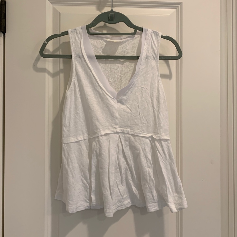 Anthropologie fitted white tank top
